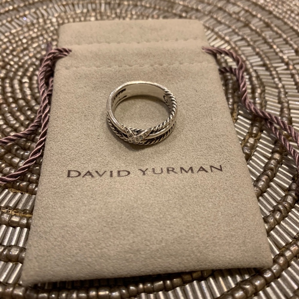 David Yurman “X Collection Ring with Diamonds”